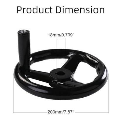 Crank Handle, Hand Wheel, Table Saw Parts, 3 Spoked Durable Lathe Handwheel with Handle for Woodworking, Metalworking, DIY Projects and Machine Tool Accessories