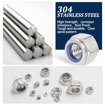 Metric Hex Nut & Lock Nut Assortment Kit (M3-M12) 360Pcs - size: Metric Hex Nuts and Locknuts, 360 Pcs