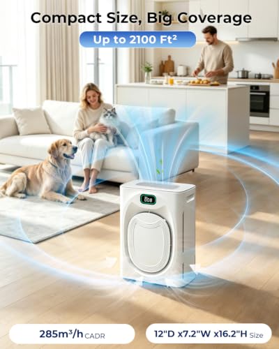 Pet Hair Air Purifier for Large Room Up to 2100 Ft² - size: P295W