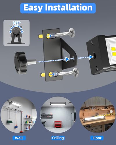 40W Shop Light for Garage, Plug in 5400LM with Switch+ 6.6FT Cord, 2 Pack - size: 2 Pack