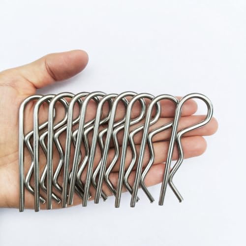 10Pcs Heavy Duty Cotter Pins,Hitch Pins Clip R Clips， Stainless Steel Spring Retaining Wire Hair Pins， Strong Spring Tension Large Hardware Pins for Trailer Tractors Mower Carts Truck Pin Clip M3X70mm - size: M3X70mm-10pcs