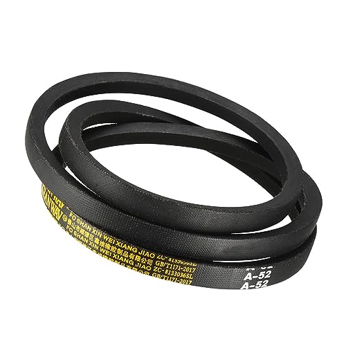 A-52 Drive V-Belt - [52-inch Inside Circumference] A-Section Rubber Drive Belt Wrapped for Transmission Use - size: A-52