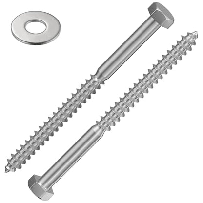 Wensilon Lag Screws Wood Screws (15PCS, 1/2"x3", Silver) Hex Head Lag Bolts,(12x75) Heavy Duty Lag Screws,304 Stainless Steel Bolts 18-8 - color: Silver, size: 1/2"x3"