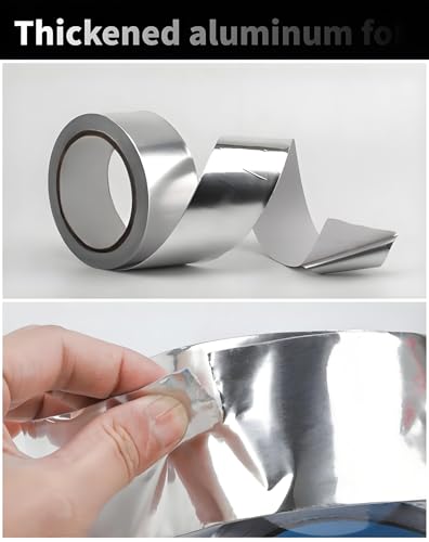 Aluminum Foil Tape 2" x 100' Silver, 4mil Thick, Heavy Duty, High Temp, HVAC Tape - size: 2 inch x 100 feet x 4 mil