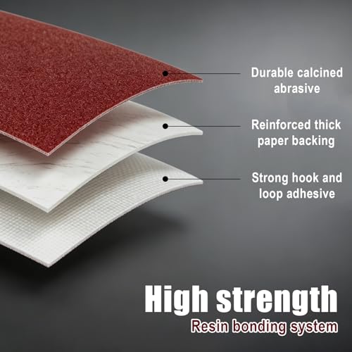 30pcs Sander Replacement Pads, 60/80/120/240 Grit Mixed Sandpaper with Hook & Loop Back 11-Hole Design for Detail Mouse Sanders Compatible with SKIL
