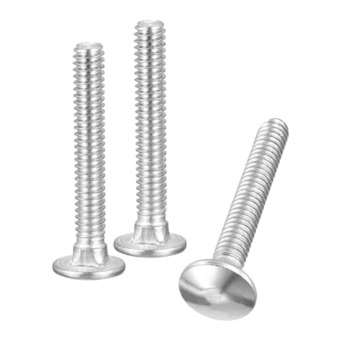 uxcell 1/4-20x2 Carriage Bolt, 10pcs Round Head Square Neck Screws, 304 Stainless Steel, Fully Threaded, Silver - size: 1/4-20x2"