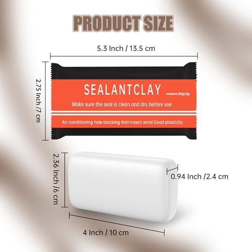 10Pack Waterproof Duct Seal Clay for Wall Hole Repair Quick Mending Putty - - size: 10 pieces of 30g clay white