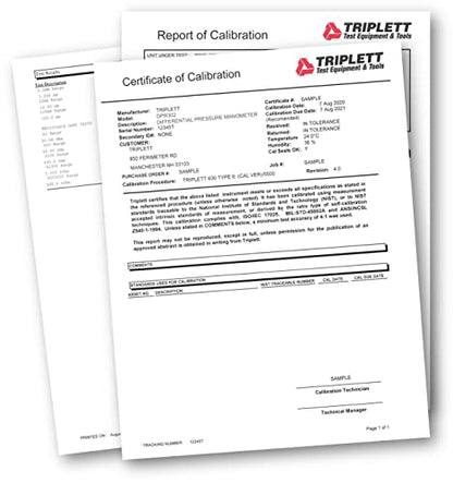 Triplett DPR302 Differential Pressure Manometer with NIST Calibration - size: DPR302 (2 psi), style: With Certificate of Traceability to NIST