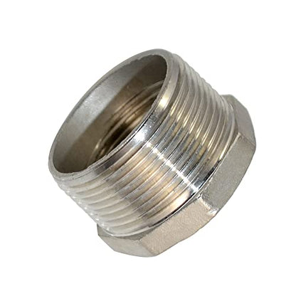 1-1/2" Male NPT to 1-1/4" Female NPT Female Reducing/Reducer Bushing Pipe Fitting,Adapter,Stainless Steel SS 304 Hex Bushing - size: 1-1/2" Male to 1-1/4" Female