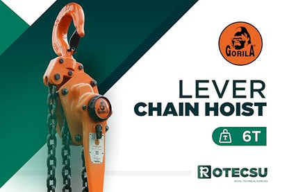GORILA Manual Lever Hoist 360° | Manual Ratchet Chain Puller Hoist | 13225lbs - 10ft (6t - 3m) | Safety Factor 4:1 | Since 1989 - size: 13225lbs - 10ft / 6t - 3m