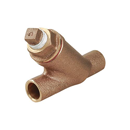 Midline Valve 322D234 Y-Strainer with Stainless Steel Mesh Screen, Pipeline Filter Valve, 1/2 in. Sweat, Cast Brass - size: 1/2 in., style: Single Pack