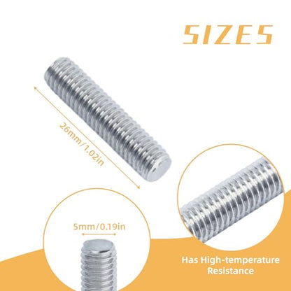 M6 x 25mm Threaded Rod, 10Pcs 304 Steel