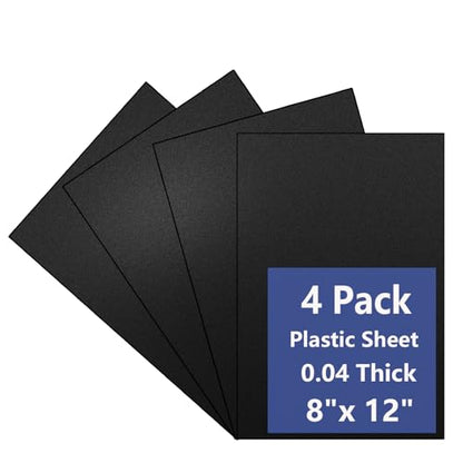 4 Pack Black Plastic Sheets 8x12x0.04 in Flexible High Tensile Plastic Sheets,Plastic Sheet Hard Plastic Sheet Black Plastic Panel for DIY Materials Handicrafts Home Decoration - size: 8x12x0.04 in