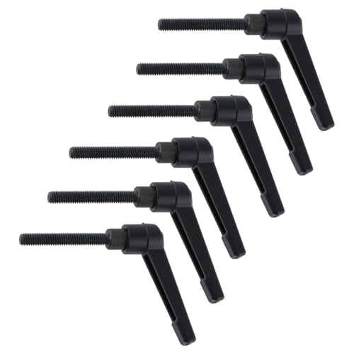 Clamping Lever Handles M6 x 40mm Push Button Ratchet Lever Male Threaded Stud Adjustable Handles Hand Knobs Rotating Screw Handles Bolts with Locking Lever -6pcs - size: M6 x 40mm