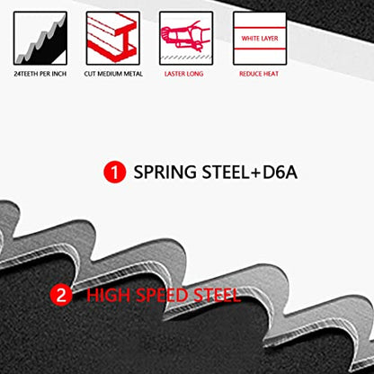 JUGREAT 10" Hacksaw Blades Replacement Bi-Metal Safe Flex, High Speed Steel - 24TPI (10 Pack) - size: 10"×24TPI 10PACK