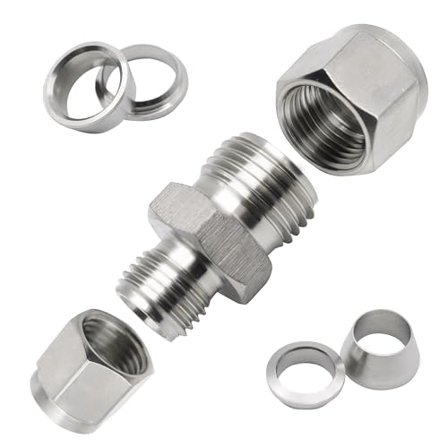 Stainless Steel 304 Compression Tube Fitting Reducing Union with Double Ferrule 3mm OD x 8mm OD Straight Connector, Pack of 2 - size: 3mmx8mm OD