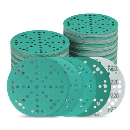 6 Inch 49 Hole Wet Dry Sanding Discs -P80-220 Assortment - 50 Pack - color: Mixed Grit, size: 6 Inch 49 Hole