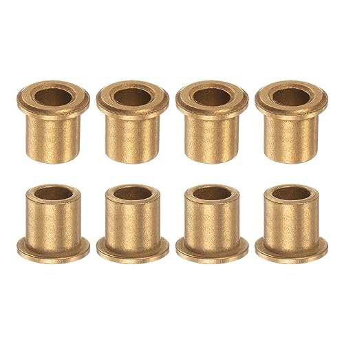 HARFINGTON 8pcs Flange Bearing Sleeve 8mm Bore 12mm OD 15mm Length 2mm Flange Thickness Bronze Bushing Self Lubricating Bushings Sleeve for Industrial Equipment - size: 8mm x 12mm x 15mm