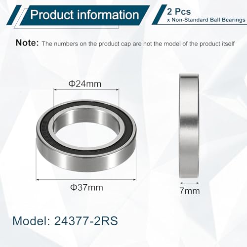 uxcell 2Pcs 24377-2RS Non-Standard Ball Bearings 24mm IDx 37mm ODx 7mm T - size: 24377-2RS