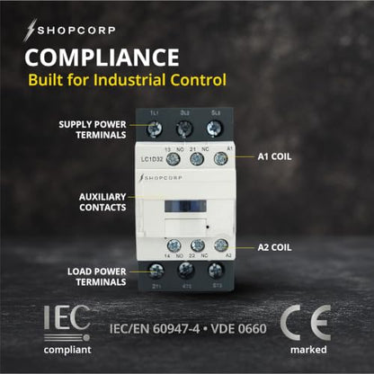 3 Pole AC Contactor 120V Coil 32 Amp Normally Open DIN Rail 2 Pack - style: 2 Pack