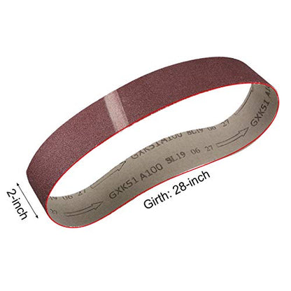uxcell 2 x 27 Inch Sanding Belt 100 Grit Sand Belts for Belt Sander 5pcs - style: 100 Grit