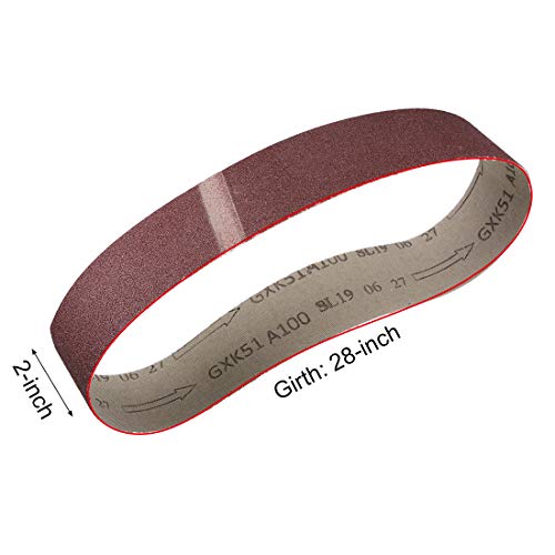 uxcell 2 x 27 Inch Sanding Belt 100 Grit Sand Belts for Belt Sander 5pcs - style: 100 Grit