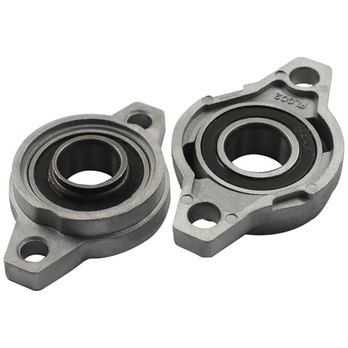2Pcs Pillow Block Bearing, KFL002 15mm/0.59" Mounted Zinc Alloy Self Aligning Pillow Block Flange Bearing - style: 15mm/0.59"