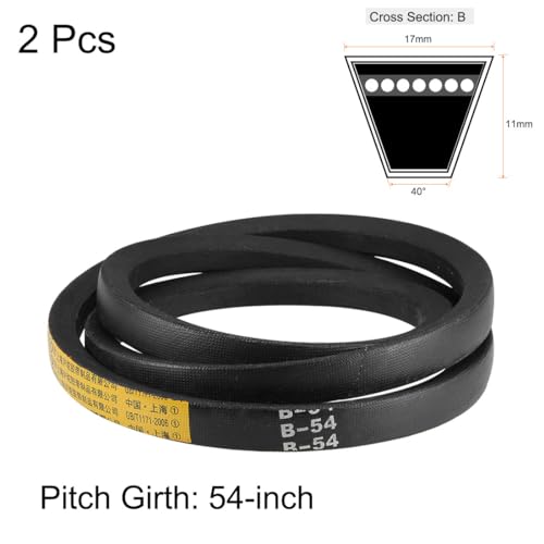 uxcell B54 V-Belts 54" Pitch Length, B-Section Rubber Drive Belt 2pcs - size: 54"