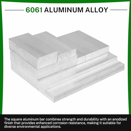 6061 Aluminum Flat Bar, 0.6" Thickness X 2" Width X 12" Length Aluminum Flat Plate, Solid Aluminum Bar for Crafting, Industrial Building - size: 0.6" X 2" X 12"