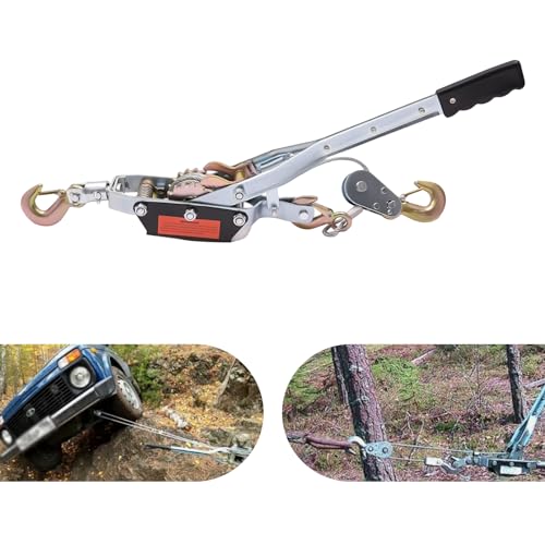 Power Puller Hand Winch, Manual Cable Puller with 11023 lbs Pull & 4409 lbs Lift Capacity, Heavy Duty Anti-Reverse for Vehicle Recovery, Farm, Construction
