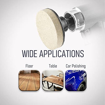 40 Pcs 2 Inch Wool Disc, Premium Compress Wool, Cleaning & Polishing, on Metal Polishing, 1 Pc Holder Include - style: Wool Disc