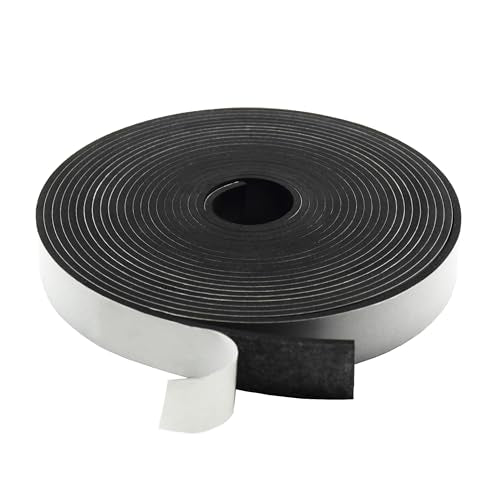 DOBTIM Neoprene Rubber Strips Self Adhesive 1/8" X 1" X 25' - size: 1" X 25', style: .125" thick(Adhesive）