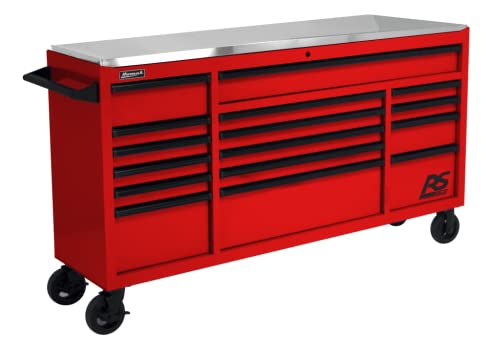 Homak 72” Roller Cabinet w/Stainless Steel Top RS Pro Workstation (Fury Red) - color: Fury Red