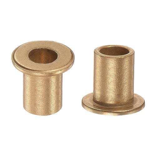 HARFINGTON 2pcs Flange Bearing Sleeve 10mm Bore 14mm OD 20mm Length 2mm Flange Thickness Bronze Bushing Self Lubricating Bushings Sleeve for Industrial Equipment - size: 10mm x 14mm x 20mm
