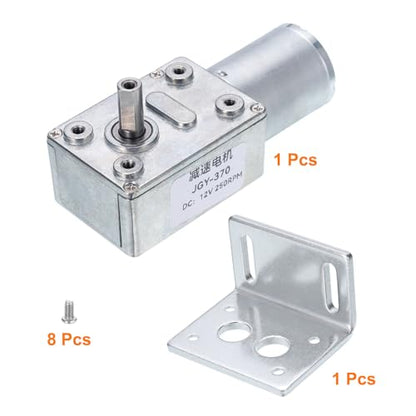 MECCANIXITY DC 12V High Torque Turbine Worm Geared Motor with 6mm Shaft 250RPM Geared Motor Gear Box Reduction Motor for Boat, Car, Fan, Home Appliance - style: 250 RPM