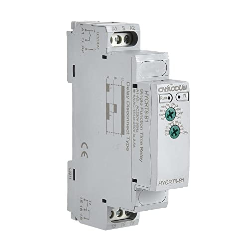 CNAODUN RT8-B1 Time Delay Relay HYCRT8-B1 AC220V Rotary Regulating Single Function Delay Disconnect Relay DIN Rail Mount Type - size: HYCRT8-B1,Single Function AC230V