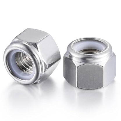 3/4"-10 Nylon Insert Lock Nuts (Silver 304 Stainless Steel, 8-Pack) - size: 3/4"-10, style: Silver 304 Stainless Steel