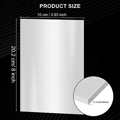 2PCS 304 Stainless Steel Sheets, 8" x 4" x 0.04" Inch (19 Gauge) Stainless Steel Plates 1MM Thick Stainless Steel Shim Plates Metal Sheets for Kitchen DIY Craft Making - size: 8 x 4 inch (2PCS)