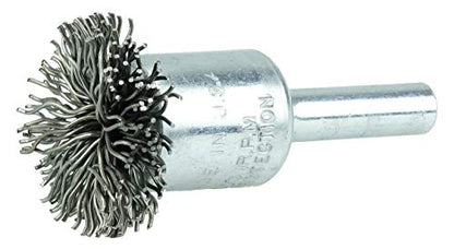 Weiler 10099 1" Circular Flared Crimped Wire End Brush, .020" Steel Fill, Made in The USA - size: 0.020 Wire Size, style: Steel