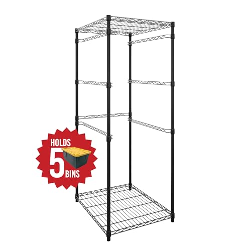 SafeRacks 5-Tier Steel Tote Rack for 27 Gallon Bins - Black - color: Black, size: 1 Pack