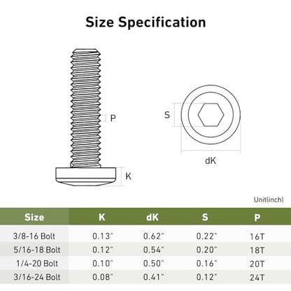 1/4-20 x 2 Bolt, 30PCS Flat Head Hex Socket Cap Screws Bolts, 304 Stainless Steel 18-8, Fully Threaded, with Hex Spanner - color: Silver, size: 1/4-20 x 2