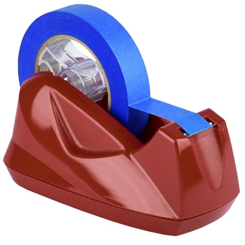 Acrimet Desktop Tape Dispenser Jumbo Size, Non-Skid Base, Plastic, Red