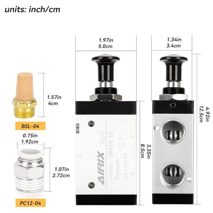 1/2" NPT Manual Control Valve 3R410-15, 3-Port 2-Position Hand Valve - size: 1/2'' NPT, style: 3 Way 2 Position