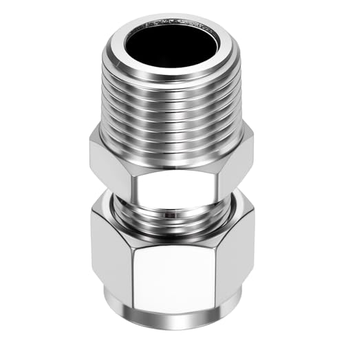 1/2"OD Compression x 1/2" NPT Male Union Coupling Connector - size: 1/2"ODx1/2" NPT Male