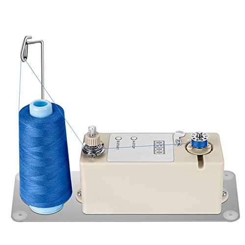 Automatic Bobbin Winder for Sewing, Portable Bobbin Winder Machine Electrical Fast with Thread Guide, Spool Stand, Mounting Plate for Domestic and Industrial Sewing Machines - color: bobbin winder with digital display