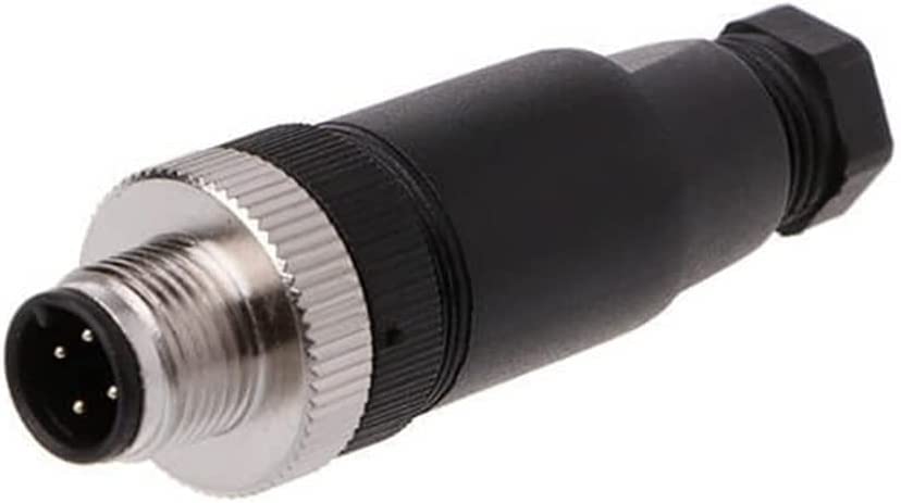 Elecbee Field Wireable M12 Connectors 4 Pin A Code Male Straight Plug Unshiled Waterproof for 22AWG 0.34mm² Cable