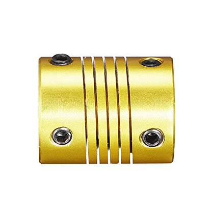 uxcell 5 Pcs 5mm to 5mm Aluminum Alloy Shaft Coupling Flexible Coupler L25xD20 Golden Tone - color: Golden Tone, size: 5mm to 5mm