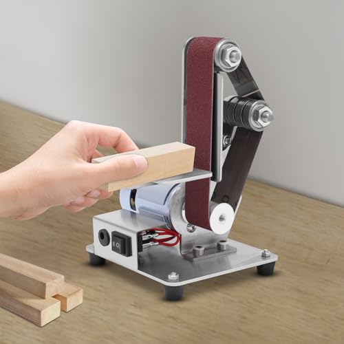 110V Electric Belt Sander, 775 Polishing Grinding Sharpener DIY Power Sanding Machine Cutter Edges Mini Bench Belt Grinder Kit Belt Sander Electric Sanding Polishing Grinding Machine