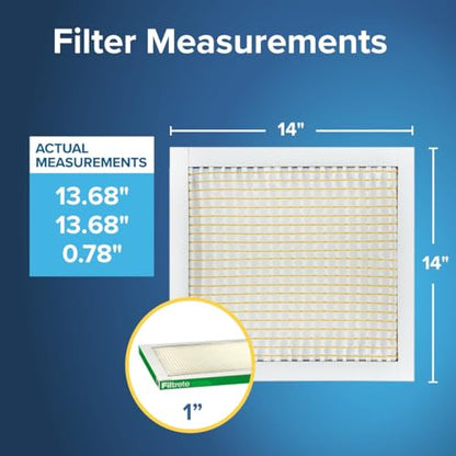 Filtrete 14x14x1 Air Filter, MERV 8, MPR 700, Dust, Pollen & Pet Dander Reduction, 3-Month AC and Furnace Filter, Easy on Air Flow, 4 HVAC Filters (Actual Size 13.688 x 13.688 x 0.78 in) - size: 14x14x1