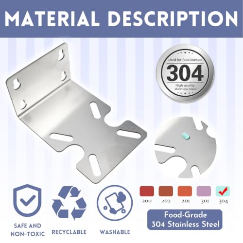 2-PCS Filter Housing Mounting Bracket, 20 Inch, Stainless Steel - size: 1.7mm